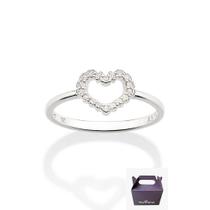 Anel Coração De Prata 925 Branco 810275 Rommanel