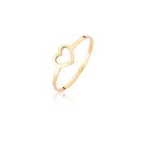 anel coração delicado mindinho vazado barato ouro 18k GM501 - MAEHLER JOIAS