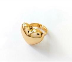 Anel coração dourado lolas feminina tamanho 18
