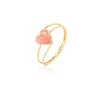 Anel Coração Duas Cores Rosa Rosé Aro Duplo Ouro 10k A100 Anel Coração Duas Cores Rosa Rosé Aro Duplo Ouro 10k A100