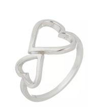 Anel Coração Duplo Prata 925 Kl Modelo 03