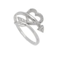 Anel Coração Flecha Do Amor Prata 925 Kl