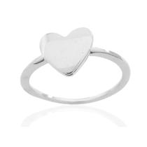 Anel Coração Liso Banhado a Prata Anel Coração Liso Banhado a Prata