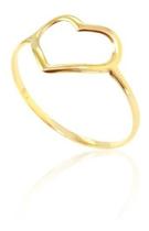 Anel Coração Ouro 18 Kilates Maciço Peso 1.00 Grama 1 mm Anel Coração Ouro 18 Kilates Maciço Peso 1.00 Grama 1 mm