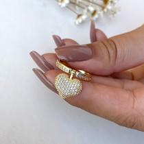 Anel coração pingente Anel coração pingente