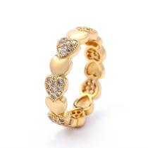 Anel Coração Sequencial Cravejado Anel Coração Sequencial Cravejado