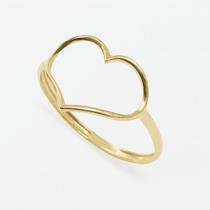 Anel Coração Vazado em Ouro 18k de 1,3 cm Anel Coração Vazado em Ouro 18k de 1,3 cm