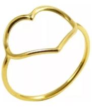 Anel Coração Vazado Ouro 18k 750 Peso 1.20 Gramas Anel Coração Vazado Ouro 18k 750 Peso 1.20 Gramas