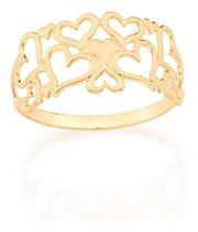 Anel Corações De Diferentes E Vazados. Rommanel 512357