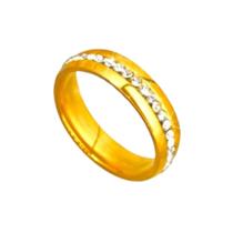 Anel Cravejado Pedras Brancas Ouro 18k 6mm Zircônia Tradicional Tungstenio Anel Cravejado Pedras Brancas Ouro 18k 6mm Zircônia Tradicional Tungstenio