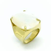 Anel Cristal Aro Côncavo Banho Ouro 18k 1052