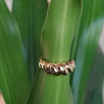 Anel Croissant Semijoia em Ouro 18k