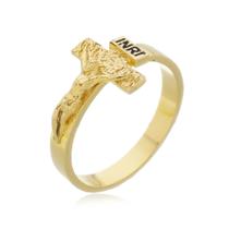 Anel Crucifixo C/ Cristo Masculino Ouro Amarelo 18kl Modelo4 Anel Crucifixo C/ Cristo Masculino Ouro Amarelo 18kl Modelo4