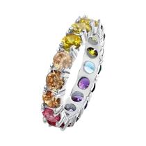 Anel Cruzado De Moda Para Mulheres Com Pedra CZ Branca Amarela Azul Rosa Vermelha Joia Para Presente Anel Cruzado De Moda Para Mulheres Com Pedra CZ Branca Amarela Azul Rosa Vermelha Joia Para Presente