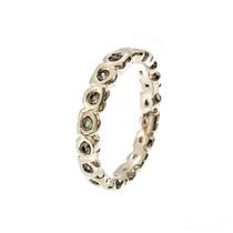 Anel Cuori Piccino com Zircônias e Banho de Ródio - Semijoia Hipoalergênica