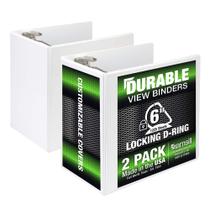 Anel D Binder Samsill Durable de 15 cm com bloqueio de 3 anéis branco x2 Anel D Binder Samsill Durable de 15 cm com bloqueio de 3 anéis branco x2