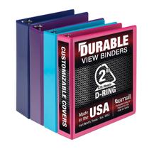Anel D Ring durável de 2 polegadas da Binder Samsill, pacote com 4 sortimento de moda