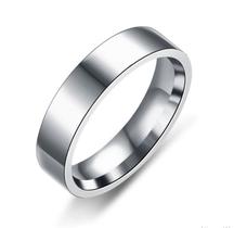 Anel de Aço Inox Prateado Square 6MM Anel de Aço Inox Prateado Square 6MM