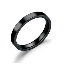 Anel de Aço Inox Preto Square 4MM Anel de Aço Inox Preto Square 4MM