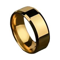 Anel de aço inoxidável clássico preto dourado prateado brilhante anéis masculinos