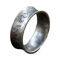 Anel De Aço Inoxidável Com Runas Viking Para Homens, Aliança De Casamento Nórdica, Joia De Moda 2024