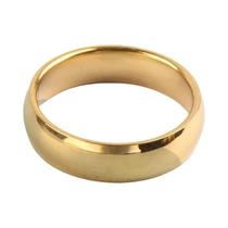 Anel de Aço Inoxidável Dourado - Clássico para Casamento e Noivado Anel de Aço Inoxidável Dourado - Clássico para Casamento e Noivado