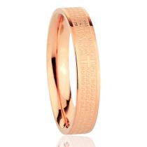 Anel de Aço Pai Nosso Rosé 4mm