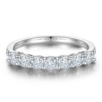 Anel de aniversário MOOSEA Moissanite preenchido com ouro branco 18K