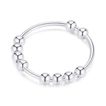 Anel de ansiedade Jacruces Sterling Silver para mulheres e homens tamanho 9