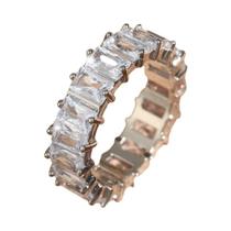 Anel De Argola Retangular De Zircônia Cúbica Para Casal, Moda Feminina E Masculina, Joia Para Festa Anel De Argola Retangular De Zircônia Cúbica Para Casal, Moda Feminina E Masculina, Joia Para Festa