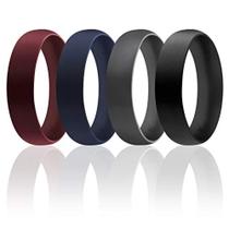 Anel de casamento de borracha de silicone ROQ Comfort Fit 6 mm de largura 2 mm Anel de casamento de borracha de silicone ROQ Comfort Fit 6 mm de largura 2 mm