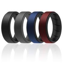 Anel de casamento de borracha de silicone ROQ Comfort Fit 8 mm de largura 2 mm Anel de casamento de borracha de silicone ROQ Comfort Fit 8 mm de largura 2 mm