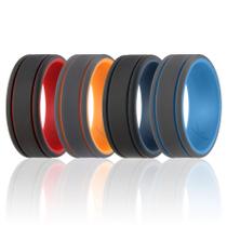 Anel de casamento de borracha de silicone ROQ para homens com 9 mm de largura, tamanho 14