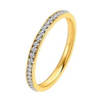 Anel De Casamento Em Aço Inoxidável Com Zircônia Cúbica De 2mm Em Ouro E Prata Para Mulheres, Anel De Casamento Em Aço Inoxidável Com Zircônia Cúbica De 2mm Em Ouro E Prata Para Mulheres,