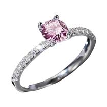 Anel De Casamento Feminino Com Zircônia Cúbica De 4 Garras, Aliança De Noivado Simples E Elegante,