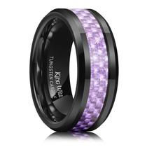 Anel de casamento King Will Black Tungstênio Carboneto para Homens 8mm