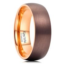 Anel de casamento King Will Brown Titanium 8mm para homens e mulheres Anel de casamento King Will Brown Titanium 8mm para homens e mulheres