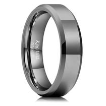 Anel de casamento King Will Gunmetal Grey Titanium 6mm Tamanho 11
