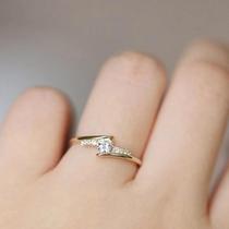Anel De Casamento Moderno Em Ouro Para Mulheres Com Inlay De Zircônia Cubica AAA, Joias De Noivado Anel De Casamento Moderno Em Ouro Para Mulheres Com Inlay De Zircônia Cubica AAA, Joias De Noivado