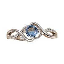 Anel De Casamento Moderno Feminino Com Zircônia Cúbica Azul Huitan 2022 Joias De Noivado Em Prata De