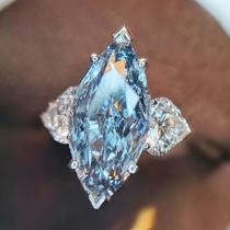 Anel De Casamento Sky Blue Marquise White Heart CZ Para Mulheres Presente Elegante Da Huitan Partysu