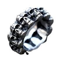 Anel de Caveira Masculino Vintage - Aço Inoxidável 316L - Estilo Punk