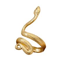 Anel De Cobra Gótico Dourado Em Aço Inoxidável À Prova d'Água Para Mulheres, Homens E Casais, Joia