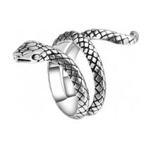 Anel De Cobra Prata 925 Gótico Rock Prateado Serpente Detalhe Luxo Masculino Feminino