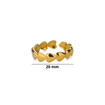 Anel De Coração De Aço Inoxidável Ajustável De Ouro Para Mulheres Casais Festa De Casamento Joias