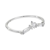 Anel De Coroa Em Zircônia Cúbica Com Revestimento De Ouro 14K Para Mulheres, Curvado, Geométrico,