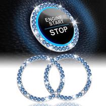 Anel de decoração Car Engine Start Stop LivTee Crystal x2 Blue