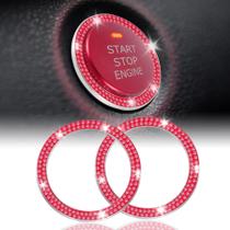 Anel de decoração Car Engine Start Stop LivTee Crystal x2 Red