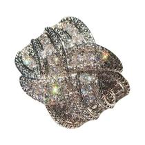 Anel De Dedo Feminino Multicamadas Com Zircônia Cruzada, Joia De Moda Para Uso Diário, Destaque Para Anel De Dedo Feminino Multicamadas Com Zircônia Cruzada, Joia De Moda Para Uso Diário, Destaque Para