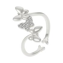 Anel De Dedo Indicador Feminino Estilo Instagram Com Borboleta De Diamante Incrustada Em Cobre